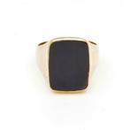 Bague - 14 carats Or jaune Onyx