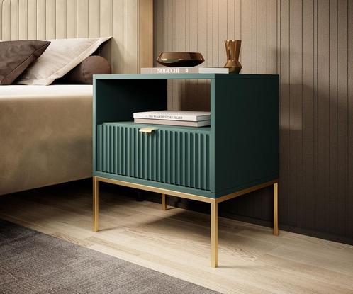 Meubella nachtkastje Navil groen goud, Huis en Inrichting, Kasten | Overige, Nieuw, Verzenden