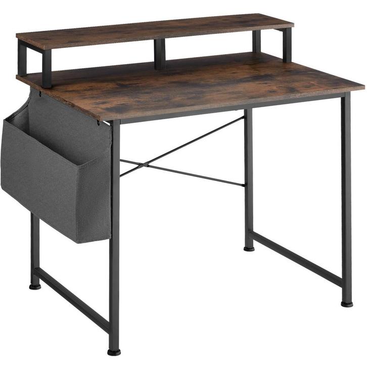 tectake Bureau met plank en organizer - Industrieel hout don, Huis en Inrichting, Bureaus, Verzenden