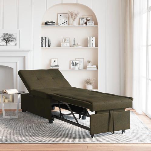 vidaXL Uitschuifbare Sofa Bed 3-in-1 Donkergrijs Faux Suède, Huis en Inrichting, Zetels | Zetels, Nieuw, Verzenden