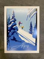 Monsieur Z - Affiche de Tourisme Les Alpes - Le Saut à ski