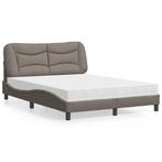 vidaXL Lit avec matelas taupe 120x200 cm tissu, Verzenden, Neuf