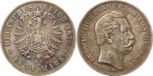 Duitsland 5 Mark 1876 H Hessen J 067 huebsche Patina s+++..., Postzegels en Munten, Munten | Europa | Niet-Euromunten, België