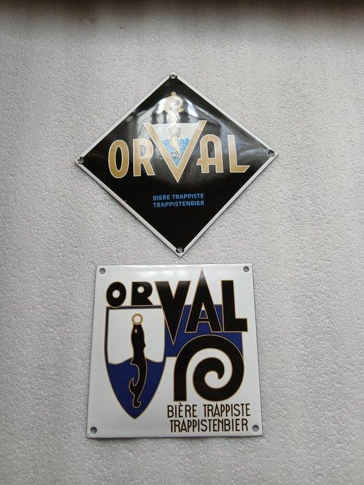 Orval - Orval Trappistenbier - Emaille plaat (2) - Emaille, Antiquités & Art, Antiquités | Assiettes décoratives & Carrelages