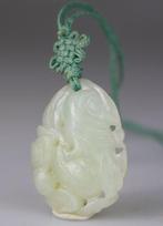 Chinese Plaquette Hanger - Fruitvogel - Witte Jade - Nefriet, Antiek en Kunst