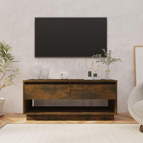 vidaXL Meuble TV Chêne fumé 102x41x44 cm Bois, Huis en Inrichting, Kasten |Televisiemeubels, Verzenden