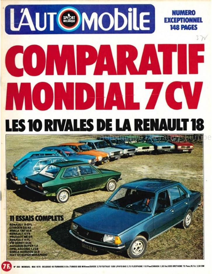 1978 L'AUTOMOBILE MAGAZINE 383 FRANS, Boeken, Auto's | Folders en Tijdschriften, Ophalen of Verzenden