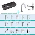 FonteinPack Small Natuursteen Links 38x14x8 cm Chroom (Keuze, Doe-het-zelf en Bouw, Ophalen of Verzenden, Nieuw, Chroom, Overige typen