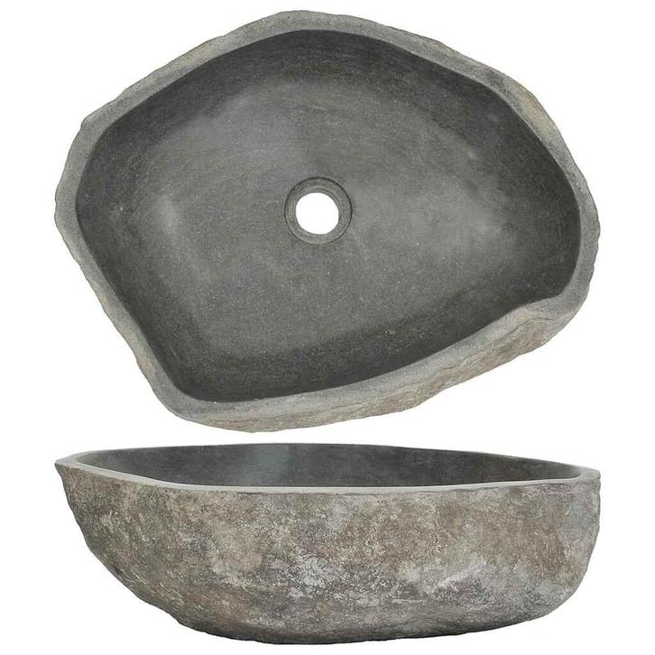 Ovale Riviersteen Spoelbak | Tweede Kansje | Badkamer Upg..., Huis en Inrichting, Keuken | Keukenelementen, 25 tot 50 cm, Overige kleuren