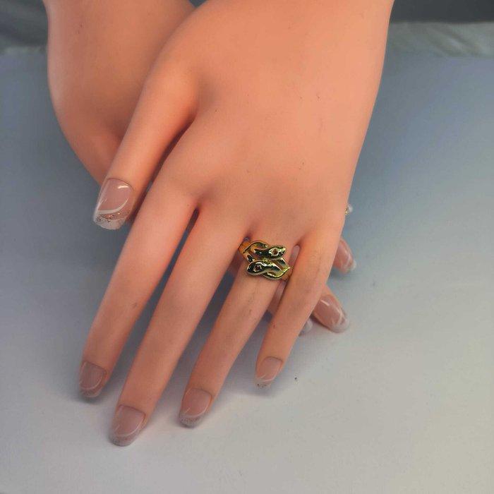 Ring - 18 karaat Geel goud - 0.10ct. tw. Robijn - Snake Ring, Bijoux, Sacs & Beauté, Bagues