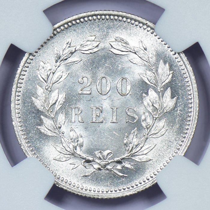 Portugal. D. Carlos I (1889-1908). 200 Reis 1891 - NGC - MS, Postzegels en Munten, Munten | Europa | Niet-Euromunten