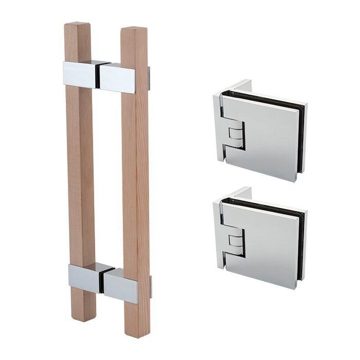 Flamea sauna set-RVS effect-RVS look-8mm glas, Doe-het-zelf en Bouw, Hang- en Sluitwerk, Nieuw, Verzenden