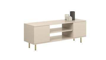 Tv meubel FOCUS - 155x40x48 cm - gouden pootjes - crème beschikbaar voor biedingen