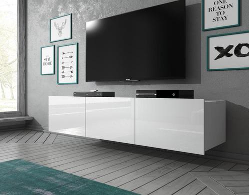 TV-Meubel Hoogglans Wit - Hangend of staand - 150x32x43 cm, Maison & Meubles, Armoires | Mobilier de télévision, Envoi
