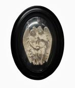 Engeltjes in ovale kader - 30 cm - Antiek - Meerschuim,, Antiek en Kunst