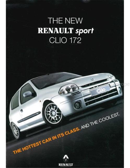 1999 RENAULT SPORT CLIO 172 LEAFLET ENGELS, Livres, Autos | Brochures & Magazines