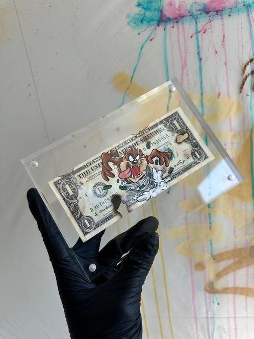 Alan Stefanov (1999) - Cash Tornado 1 dollar bill, Antiek en Kunst, Kunst | Schilderijen | Modern