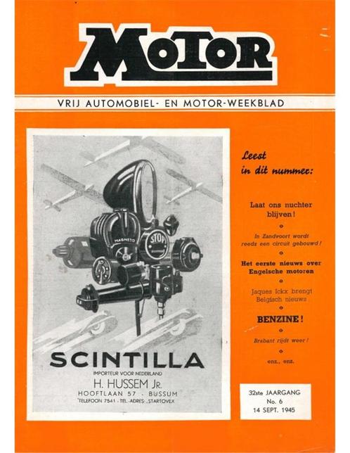 1945 MOTOR MAGAZINE 06 NEDERLANDS, Livres, Autos | Brochures & Magazines
