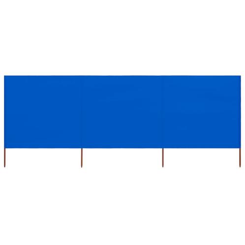 vidaXL Paravent 3 panneaux Tissu 400 x 80 cm Bleu azuré, Tuin en Terras, Parasols, Verzenden
