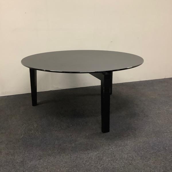 giorgetti Massimo Scolari ronde tafel met glazenblad - zwart, Huis en Inrichting, Tafels | Eettafels, Gebruikt