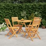 vidaXL 5-delige Tuinset massief teakhout, Tuin en Terras, Tuinsets en Loungesets, Verzenden, Nieuw, Tuinset