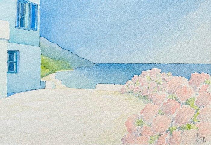 Marc Gratas (1947) - Les vacances - Aquarelle originale, Antiek en Kunst, Kunst | Schilderijen | Modern