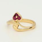 Ring - 18 karaat Geel goud - Robijn, Handtassen en Accessoires, Ringen, Nieuw
