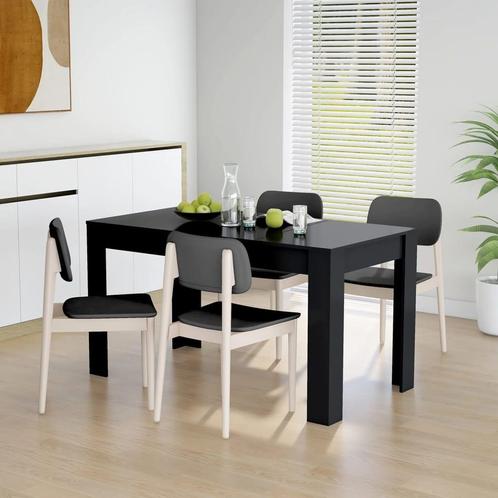 vidaXL Eettafel 140x74,5x76 cm spaanplaat zwart, Maison & Meubles, Tables | Tables à manger, Envoi