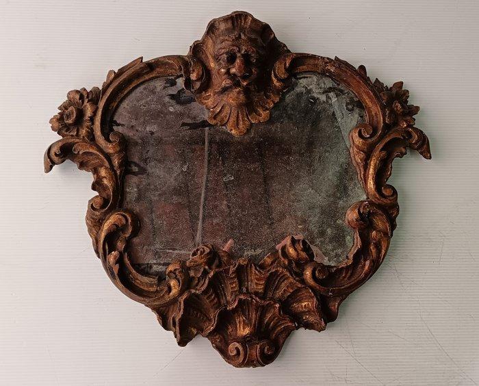 Spiegel - Glas, Hout - gouden lijst, Antiek en Kunst, Antiek | Overige Antiek
