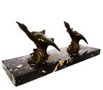 Beeld, 2 zwanen - 2,5 kg - 30 cm - Marmer