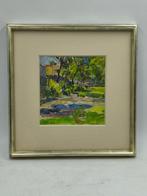 August Rieger (1886-1942) - Dorflandschaft mit Fluss, Antiquités & Art