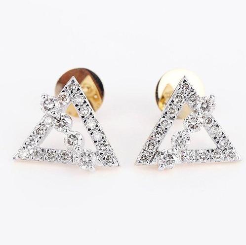 Oorstekers - 14 karaat Geel goud -  1.75ct. tw. Diamant, Handtassen en Accessoires, Antieke sieraden