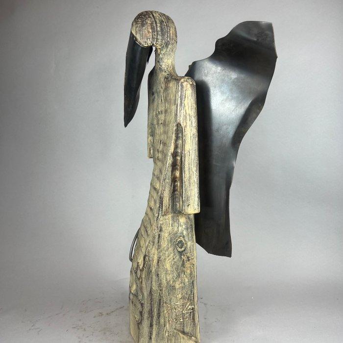 Karol Dusza (XX-XXI) - The bird - 68 cm wooden sculpture, Antiek en Kunst, Kunst | Designobjecten