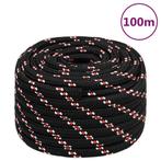 vidaXL Boottouw 20 mm 100 m polypropyleen zwart, Verzenden, Nieuw