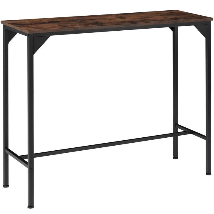 tectake Bartafel Kerry 120x40x100,5cm - Industrieel hout don, Huis en Inrichting, Tafels | Eettafels, Verzenden