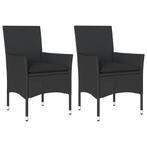 Topdeal: Tuinstoelen (2 st.) Zwart -40%! Krasje, Topcomfort!, Tuin en Terras, Verzenden, Nieuw, Rotan