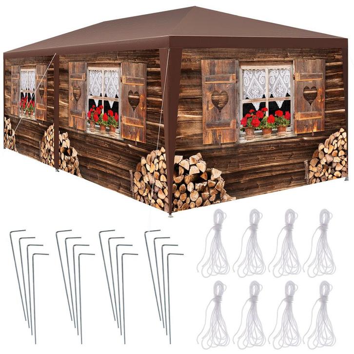 tectake Paviljoen Almchalet met verwijderbare zijdelen - 6 m, Tuin en Terras, Partytenten, Verzenden