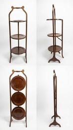 Standaard - Mahonie - Drieplateau-serveerstandaard van, Antiquités & Art