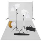 vidaXL Fotostudioset met lampen, paraplus, achtergrond en, Audio, Tv en Foto, Verzenden, Nieuw