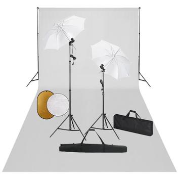 vidaXL Fotostudioset met lampen, paraplus, achtergrond en, Verzenden
