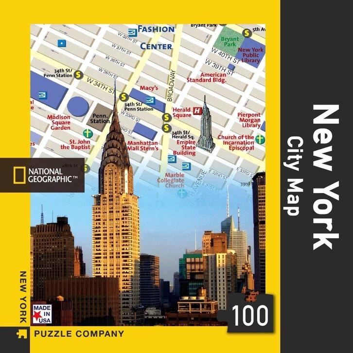 New York city map Mini 100 piece jigsaw puzzle op Overig, Kinderen en Baby's, Speelgoed | Kinderpuzzels, Verzenden