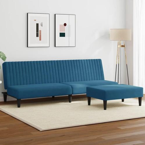 vidaXL 2-delige Loungeset fluweel blauw, Huis en Inrichting, Zetels | Zetels, Nieuw, Verzenden