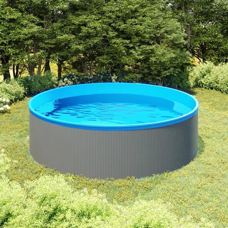 vidaXL Splasher pool 350x90 cm grijs, Tuin en Terras, Zwembaden, Nieuw, Verzenden