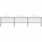 vidaXL Tuinhek met speerpunt staal 537x150 cm zwart, Verzenden, Nieuw
