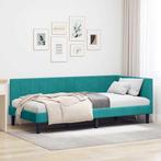 vidaXL Hoek Bed Frame met hoofdeinde Turquoise 90 cm x 190, Verzenden, Nieuw
