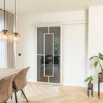 Stalen Schuifdeur - Wit - 5 Vlaks - Rook glas, Doe-het-zelf en Bouw, 75 tot 150 cm, Nieuw, 150 tot 225 cm, Metaal