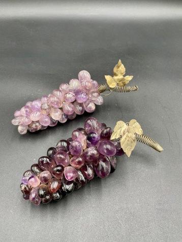 Sculpture, Magnifique lot grappes de raisin vintage en
