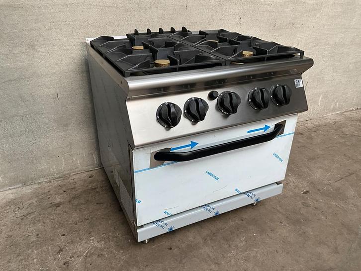 Mareno 4 Pits gasfornuis met gasoven, Zakelijke goederen, Horeca | Keukenapparatuur, Nieuw zonder verpakking, Fornuis, Frituur en Grillen