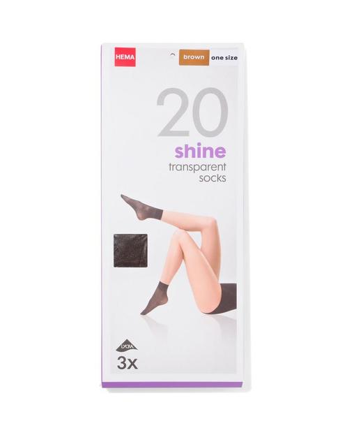 HEMA Pantysokken Glans Doorschijnend - 3 Paar Bruin, Kleding | Dames, Leggings, Maillots en Panty's, Ophalen of Verzenden