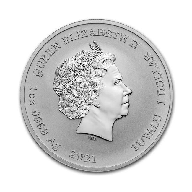 Tuvalu. 1 Dollar 2021 1oz $1 Australian Silver Black Flag, Timbres & Monnaies, Métaux nobles & Lingots